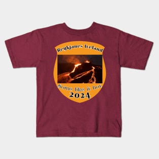 REYKJANES ICELAND VOLCANO ERUPTION 2024 ISLAND Kids T-Shirt